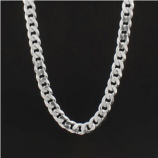 Sterling Silver Stainless Steel Curb Chain Necklace 11 mm