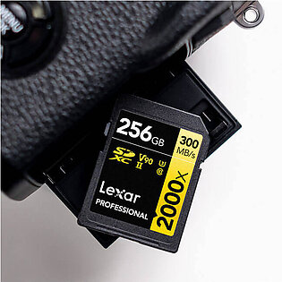 Lexar Professional 2000x SDXC UHS-II Memory Card, 300MB/s Read, 260MB/s Write, Gold Series