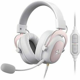 Redragon H510 Zeus 2 Wired Gaming Headset, 7.1 Surround, Detachable Microphone White