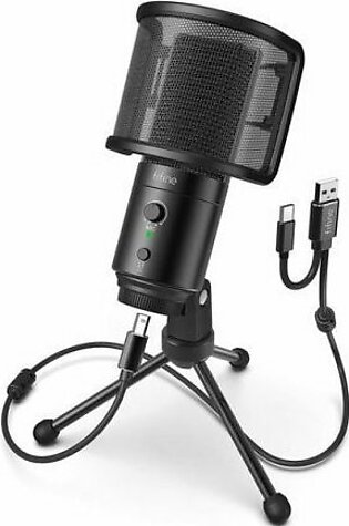Fifine K683A USB Desktop PC Microphone with Pop Filter for Computer and Mac