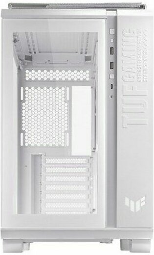 ASUS TUF Gaming GT502 White ATX Mid-Tower with Front Panel RGB Button, USB 3.2 Type-C and 2x USB 3.0 Ports, 2- way Graphic Card Mounting Orientation Compatible, 360mm and 280mm Radiator Gaming Case