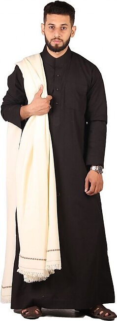 White Pure Woolen Kashmiri Shawl SHL-181-8