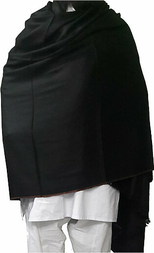 Woolen Semi Pashmina Black Color Kashmiri Shawl SHL-074-2
