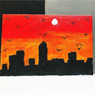 12×18* Inches Sunset Scenery Canvas Painting
