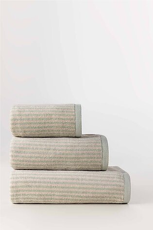 Sage Stripe Yarn Dyed Towel