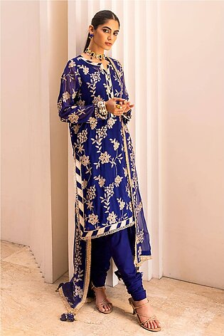 3PC Embroidered Chiffon Unstitched Suit with Embroidered Chiffon Dupatta FE-42002