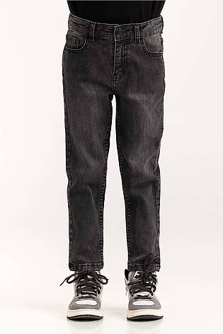 Toddler Boy Dark Grey Five Pocket Jeans 224-321-010
