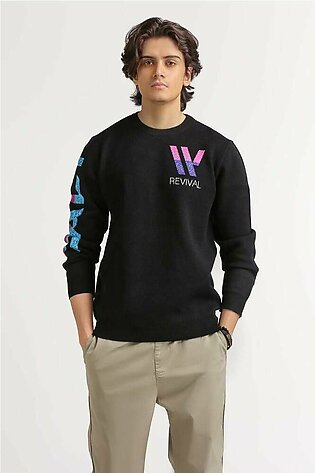 Black Fashion Sweater MN-SWT-WS23-149