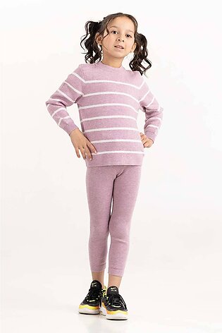 Toddler Girl Purple Knit Legging 224-616-302