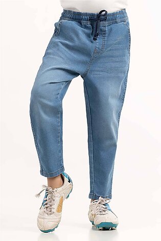 Junior Boy Light Blue Jeans With An Elastic Waistband 224-321-003