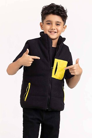 Junior Boy Black Woven Jacket 224-310-041