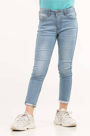 Junior Girl Light Blue Denim Jeans 224-421-002