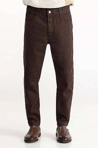Brown Textured Faded Trouser 224-120 -304