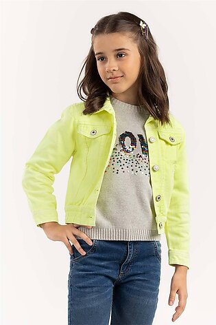 Girls Non Denim Sharp Green Jacket 224-410-052 B