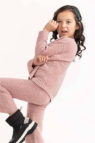 Toddler Girl Pink Knit Sweater 224-616-305