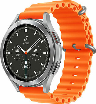 20mm/22mm Ocean Strap for Samsung Galaxy Watch 4-4 classic-5-pro 44mm 40mm Silicone Sport Bracelet – Orange