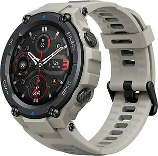 T-Rex Pro Smartwatch By Amazfit Fitness Watch with Built-in GPS, Military Standard Certified, 18 Day Battery Life, SpO2, Heart Rate Monitor – Gray