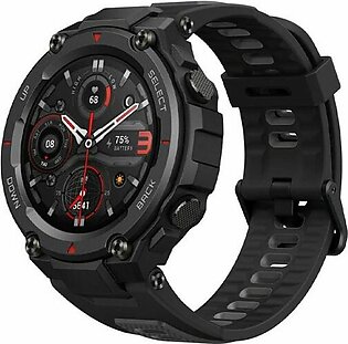 T-Rex Pro Smartwatch By Amazfit Fitness Watch with Built-in GPS, Military Standard Certified, 18 Day Battery Life, SpO2, Heart Rate Monitor – Black