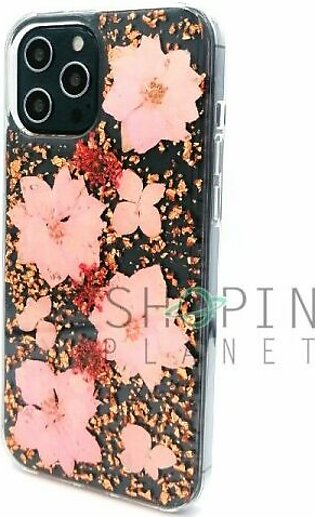 iPhone 12 Pro Max K-Doo Flower Series Anti-Shock Case Genuine bling Shining Mobile Back Cover – Pink Flower