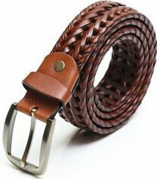 Tan Braided Men Leather Belt-008