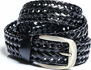 Black Braided Men Leather Belt-008