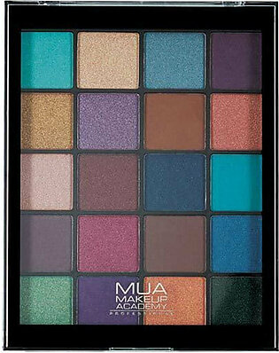 MUA 20-Shade Eyeshadow Palette - Peacock Plum