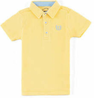 Lime yellow, basic, polo t-shirt featuring a collared neck with button detail. This shirt has half sleeves with an embroidered logo and a contrasting neck tape.  Fabric: PQ Care Instructions: Machine or hand-wash up to 30°C/86F Gentle cycle Do not...