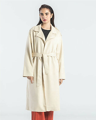 Olive long coat with side pockets and an adjustable belt
Fabric: Suede
Care Instructions:

Machine or handwash upto 30°C/86F
Gentle cycle
Do not dry in direct sunlight
Do not bleach
Do not iron directly on prints/embroidery