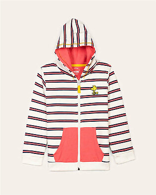 Girls White Color Fashion Zipper Hoodie Upper MATERIAL & CARE: Terry  Machine or handwash upto 30°C/86F Gentle cycle Do not dry in direct sunlight Do not bleach Do not iron directly on prints/embroidery