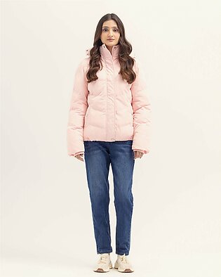 Pink parachute jacket with a hood, side pockets and zip up front
Fabric: Parachute
Care Instructions:

Machine or hand-wash up to 30°C/86F
Gentle cycle
Do not dry in direct sunlight
Do not bleach
Do not iron directly on prints/embroidery