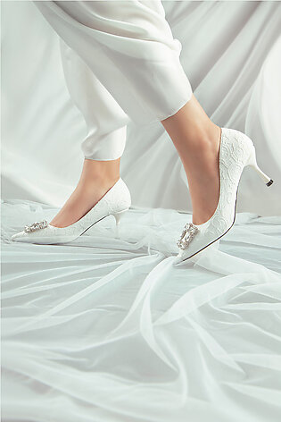Elizabeth Pearl White Shoes