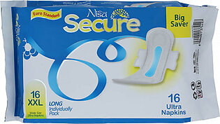Nisa Secure Long Individually Pack 16 Ultra Napkins