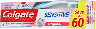 Colgate Fluoride Toothpaste Sensitive Orginal with toothbrush 150g