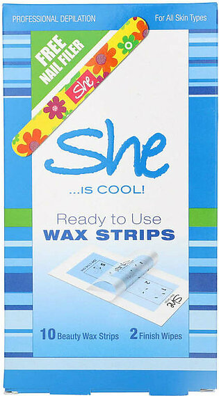 She Is Cool Wax Strips 10 Beauty Wax Strips 2 Finish Wipes