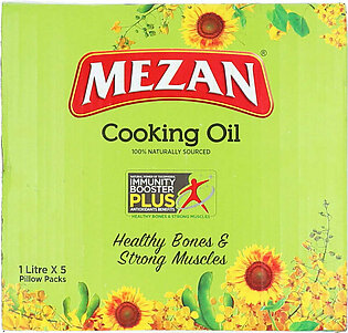 Mezan Cooking Oil 5 x 1 Litre Pillow Pouches