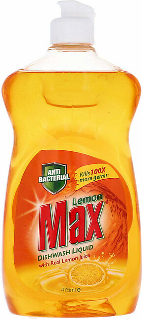 Lemon Max Dishwash Liquid With Real Lemon Juice 475ml