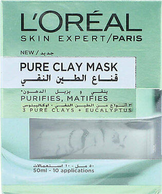 LOreal Paris Pure Clay Mask Purifies Matifies 50ml
