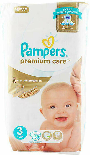 Pampers Premium Care Diapers Medium Size 3 (58 Count)