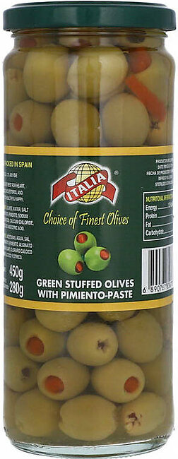 Italia Green Stuffed Olives with Pimiento Paste 450g