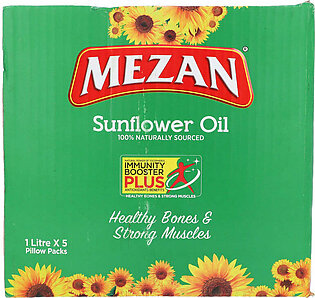 Mezan Sun Flower Oil 5 x 1 Litre Pillow Packs