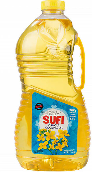 Sufi Canola Cooking Oil 4.5 Litre Bottle