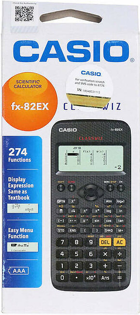 Casio Scientific Calculator Fx-82EX Black