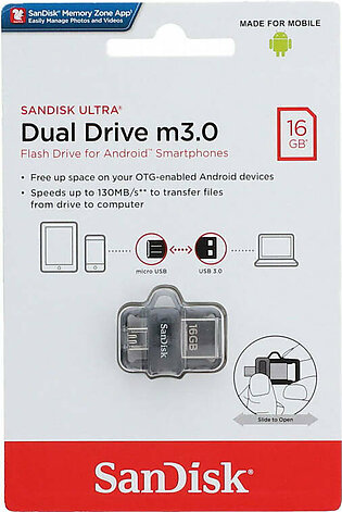 Sandisk USB OTG Dual Drive m3.0 16GB Black