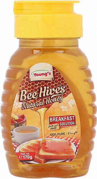 Youngs Bee Hives Natural Honey Bottle 170ml