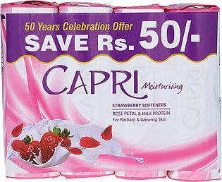 Capri Moisturising Strawberry Softners Beauty Soap 4 x 160g