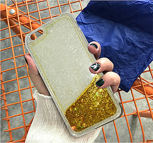 Liquid Golden Glittery Transparent Sequin Apple Iphone 6 Mobile Back Cover