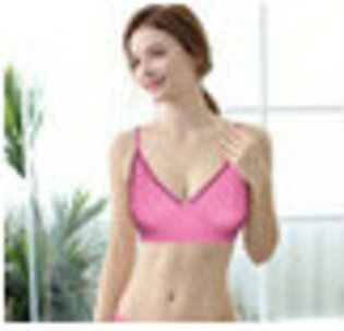 Simple Plain & Soft Light Weight Non Padded Bra - Baby Pink