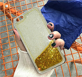 Liquid Golden Glittery Transparent Sequin Huawei P8 Lite Mobile Back Cover
