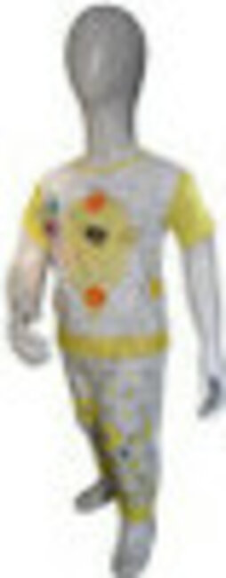 Stylish Chicken Embroidered Yellow Color Baby Girl T-Shirt & Trouser