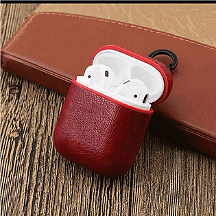 Leather Apple Airpods Case Red